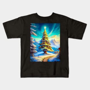 Christmas Tree Scene Kids T-Shirt